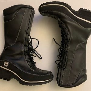 Timberland Women Blk Leather High Boots Size 7